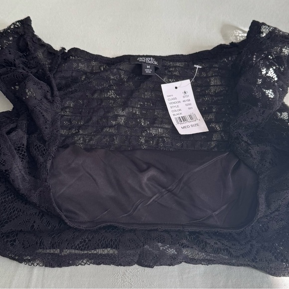 NWT Pacsun Beverly and Beck Black Lace Crop Top, size M square neck Y2K boho - Picture 13 of 16